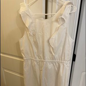 Jcrew white ruffle dress, lightweight